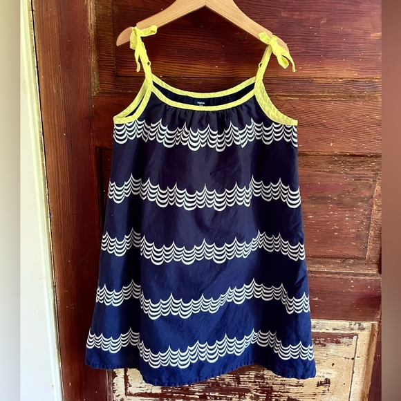 GAP Other - S/P 6/7 Strappy Pillowcase A-Line Sleeveless Sundress, Navy White Waves & Lemon